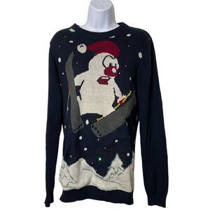Holiday Sweater Womens Small Holiday Ugly‎ Christmas Sweater Light Up Snowman